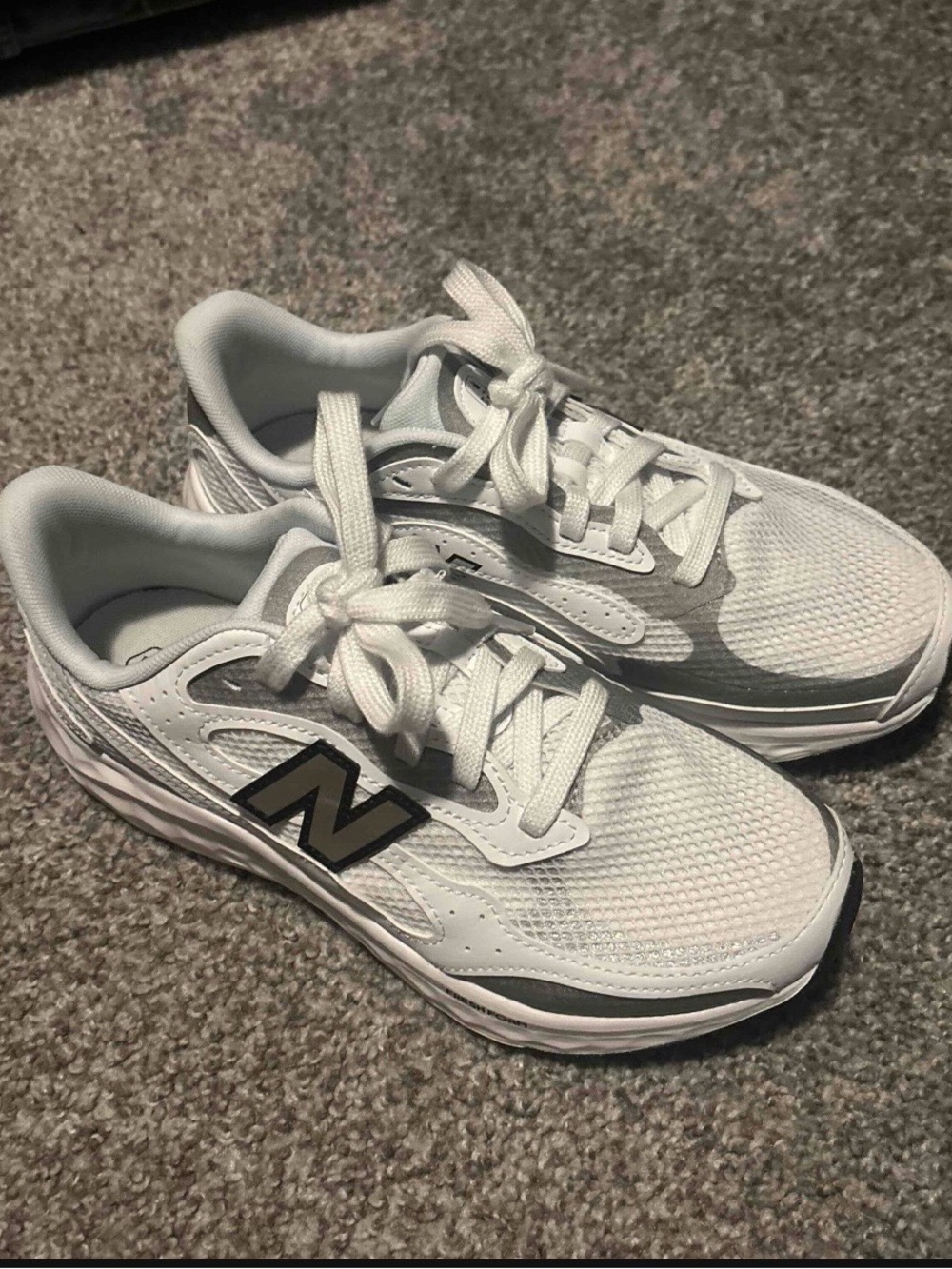 New Balance White Lace-Up Athletic Sneakers